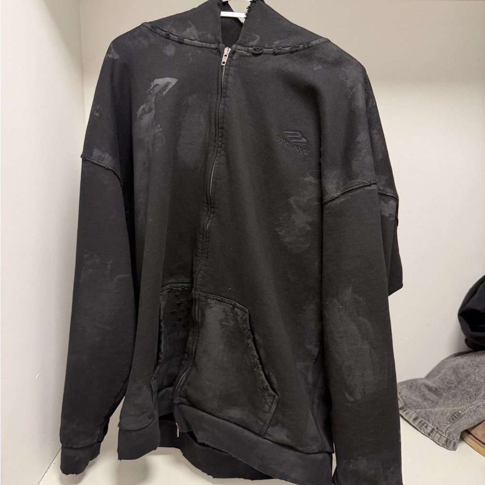 Balenciaga Men's Black Zip-Up